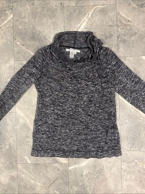 Max Studio Charcoal Marled Cowl Neck Sweater